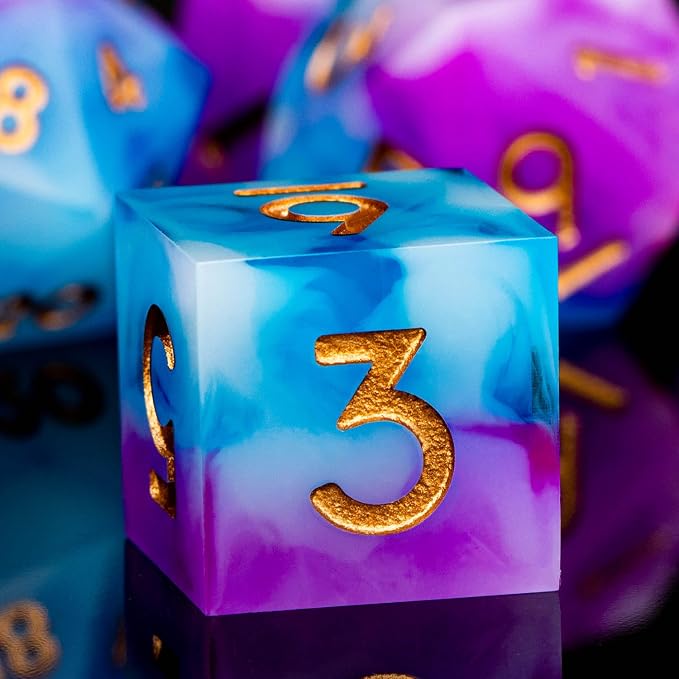 ARUOHHA DND Sharp Edged Dice Set, Resin D and D Dice Set RPG Role Playing Game by ARUOHHA