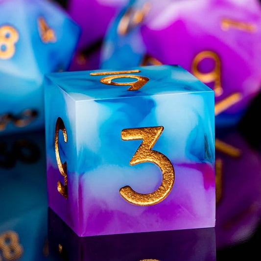 ARUOHHA DND Sharp Edged Dice Set, Resin D and D Dice Set RPG Role Playing Game by ARUOHHA