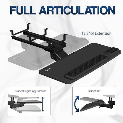 VIVO Premium Adjustable Computer Keyboard and Mouse Platform Tray, Ergonomic - Image 3
