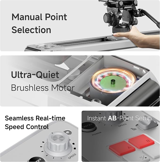 Zeapon EVO 125°Panorama Rotating Motorized Camera Slider, Powerful Quiet Motor - Image 4