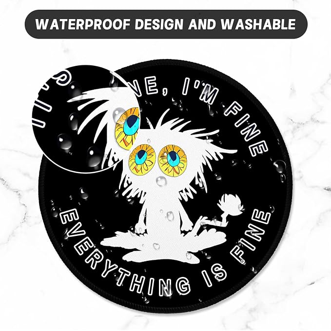 ITNRSIIET Round Mouse Pad with Stitched Edge Premium-Textured Waterproof - Image 5
