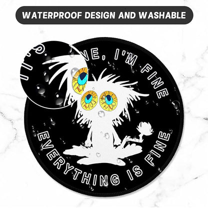 ITNRSIIET Round Mouse Pad with Stitched Edge Premium-Textured Waterproof - Image 5