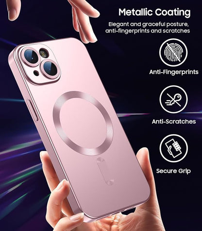 Magnetic for iPhone 14 Case Slim Soft Silicone Bumper Shockproof Metallic - Image 5
