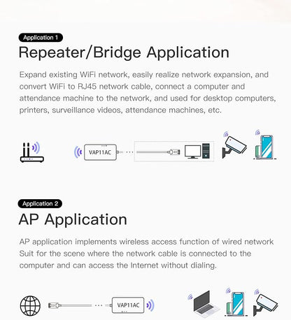 Vonets VAP11AC 2.4G+5G WiFi Bridge/Wireless Repeater/Wired to WiFi Adapter - Image 4
