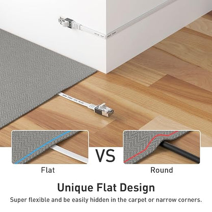 Cat 6a Ethernet Cable 100 Ft, Durable Flat Internet Network LAN Cable - Image 3