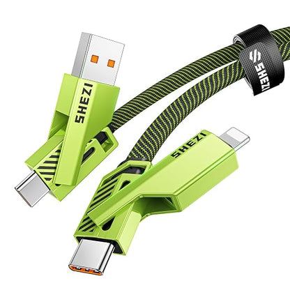 SHEZI Flat Nylon Braided Charger Cord Combo, USB A/C to C/L Multi Charge Cable by SHEZI