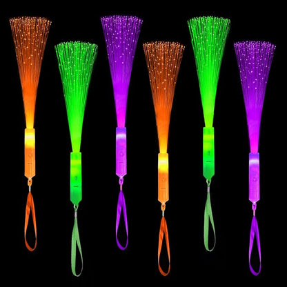 Holiday Glow in Dark Party Favors Accessories-12 Pack, Light Up Fiber Optic by Wondrus
