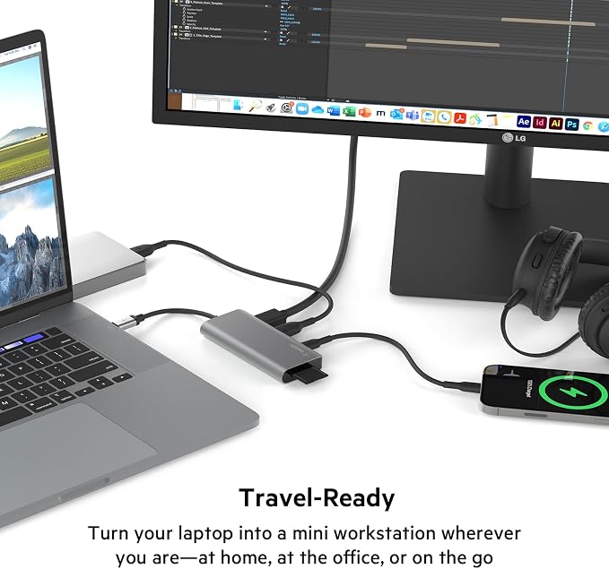 Belkin USB-C Hub, 5-in-1 MultiPort USB-C Docking Station - Image 6