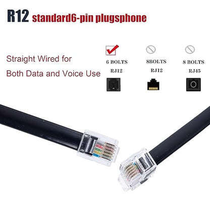 RJ12 Cable Phone Cord RJ12 6P6C Male to Male Straight Wired - Image 2