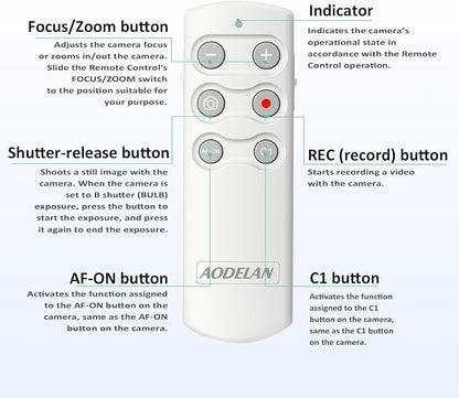 AODELAN Wireless Camera Remote Control, Shutter Release Compatible - Image 7