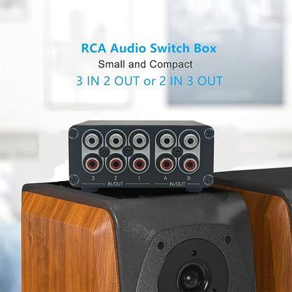 3 in 2 Out RCA Stereo Audio Switch Input Signal Source Switcher Selector - Image 5