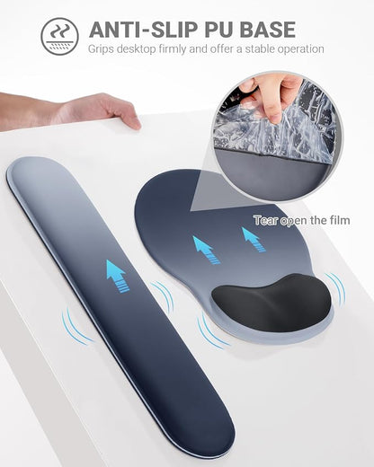Ergonomic Mouse Pad Wrist Support Set, Memory Foam Keyboard Wrist Rest Set - Image 4