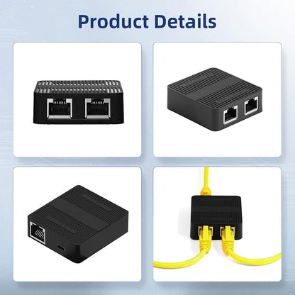 Binardat 1 to 2 Gigabit Network Splitter, 3 Port Gigabit Ethernet Switch - Image 6
