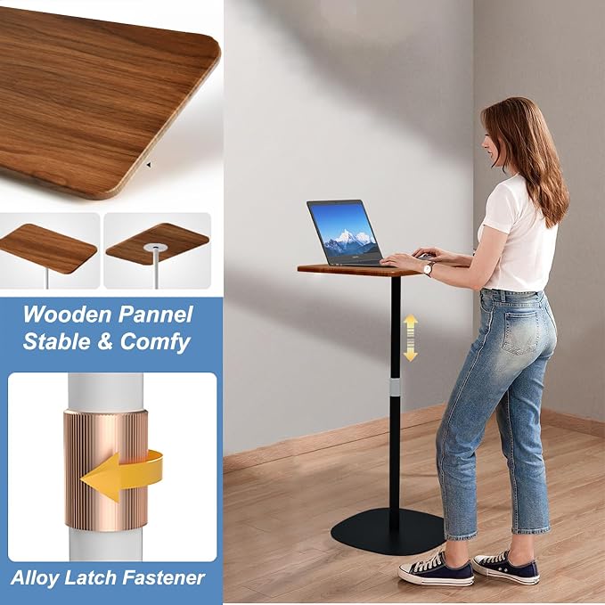 Mobile Standing Desk Height Adjustable Floor Laptop Stand, Computer Cart - Image 4