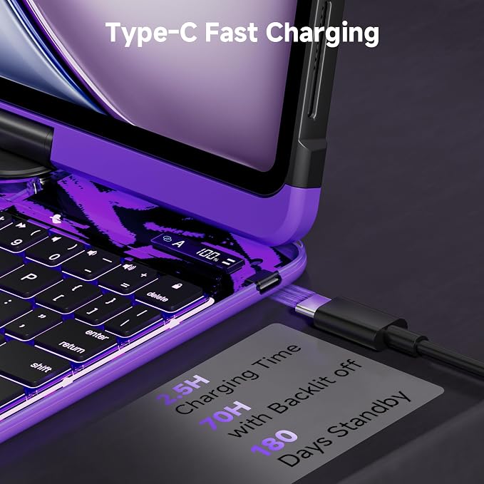 iPad Keyboard Case for 2024 M4 iPad Pro 11 inch, Magic Wireless Keyboard - Image 6