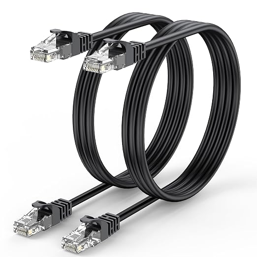 Cat 6 Ethernet Cable 3 FT 2-Pack, Short Patch Cable 3 Foot Cord 10Gbps by ApoJodly