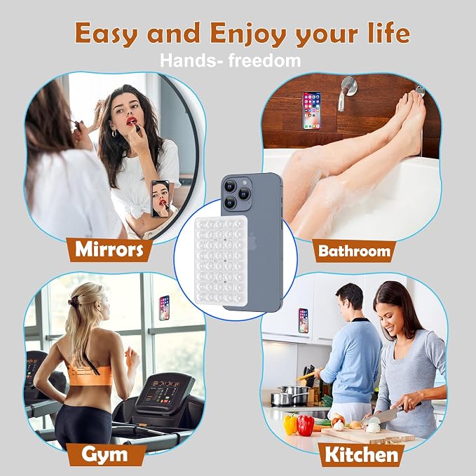 Silicone Double Sided Suction Phone Case Mount, Detachable Hands Free & Strong - Image 8