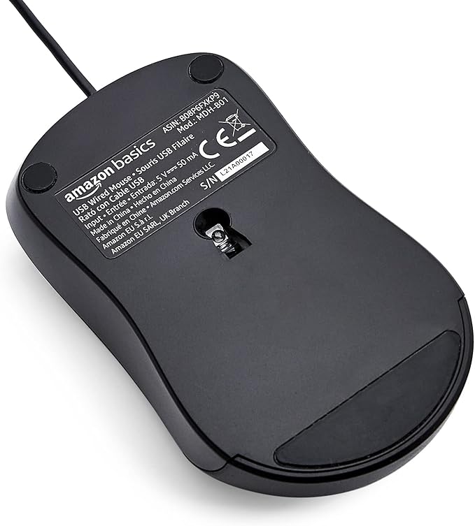 Amazon Basics 3-Button USB Wired Mouse - Image 2