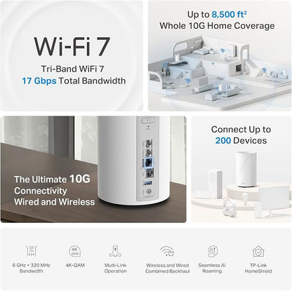 TP-Link Deco 7 Pro BE17000 Tri-Band Wi-Fi 7 Whole Home Mesh System | 9-Stream - Image 9