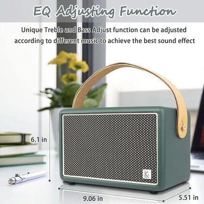 Vintage Bluetooth Speaker, KONEX 40W Leather Portable Wireless Speaker - Image 6