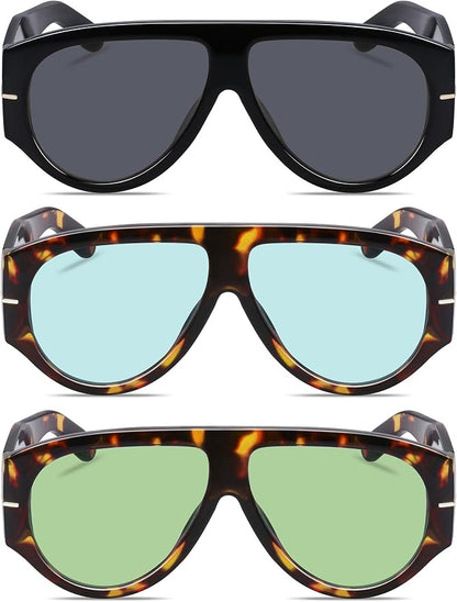 Oversized Retro Aviator Sunglasses - Image 2