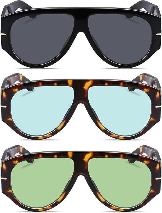 Oversized Retro Aviator Sunglasses - Image 2