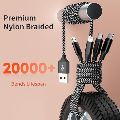 Multi Charging Cable, Dual Type-C Multiple Charger Cable Nylon Braided 4 in 1 - Image 3