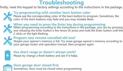 Universal Garage Door keypad for Chamberlain Liftmaster Genie Linear Multi-Code - Image 8