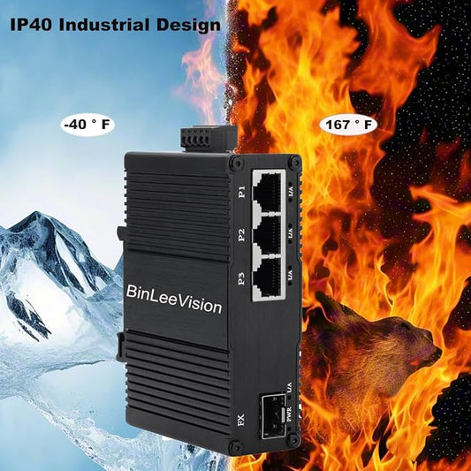 Industrial Mini Gigabit Ethernet Switch 3-Port RJ45 10/100/1000BASE-T+1-Port - Image 2
