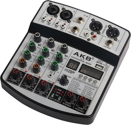 Dj Mixers 4 Channel Audio Mixer Sound Board by jindaaudio