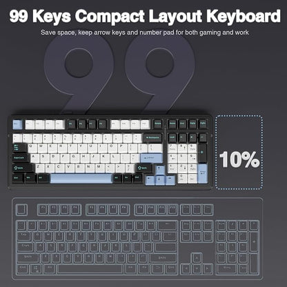 AULA F99 Wireless Mechanical Keyboard, Tri-Mode BT5.0/2.4GHz/USB-C Hot - Image 9
