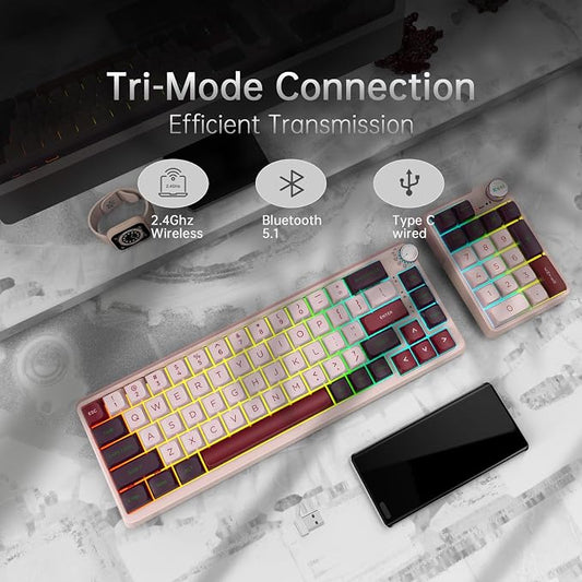 K68 Pro Gaming Keyboard, Layout Compact Wireless Mechanical Keyboard, Gasket - Image 2