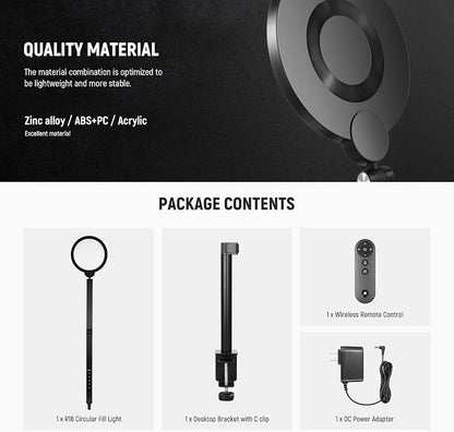 NEEWER Basics 18W 7" Desk Ring Light - Image 9