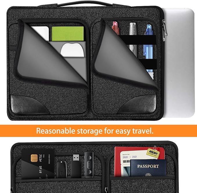 ZINZ Laptop Case 15 15.6 16 inches Sleeve Slim Briefcase Spill-Resistant Handbag - Image 4