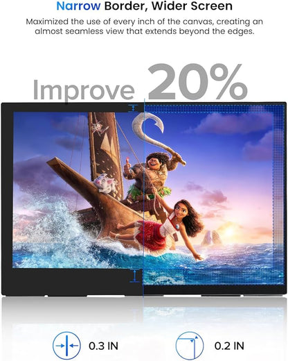 UPERFECT Portable Monitor 15.6", 125% sRGB 1080P FHD Portable Screen Plug & Play - Image 8