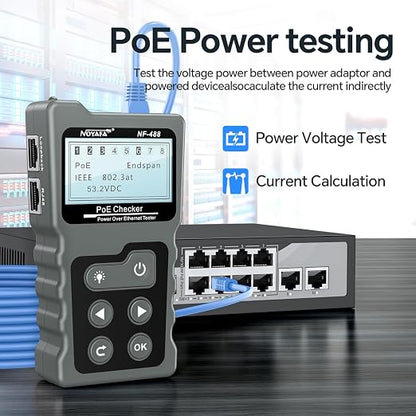 NOYAFA NF-488 POE Cable Tester for Power Over Ethernet, Network Cable - Image 2