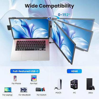 Redalf 15.6" Laptop Screen Extender, FHD 1080P Portable Monitor, Detachable and - Image 8