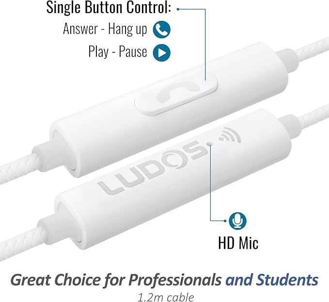 LUDOS Clamor Wired Earbuds in-Ear Headphones, 5 Years Warranty, Earphones - Image 6