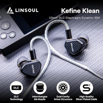 Linsoul Kefine Klean in Ear Monitor, 10mm DLC Diaphragm Dynamic Driver HiFi - Image 2
