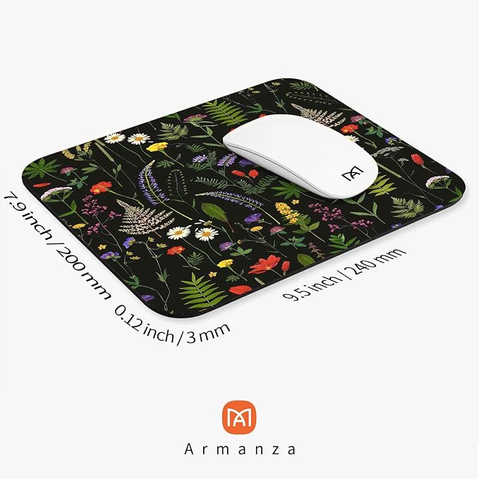 Square Mouse Pad Flowers, Personalized Premium-Textured Custom Mouse Mat Design - Image 2