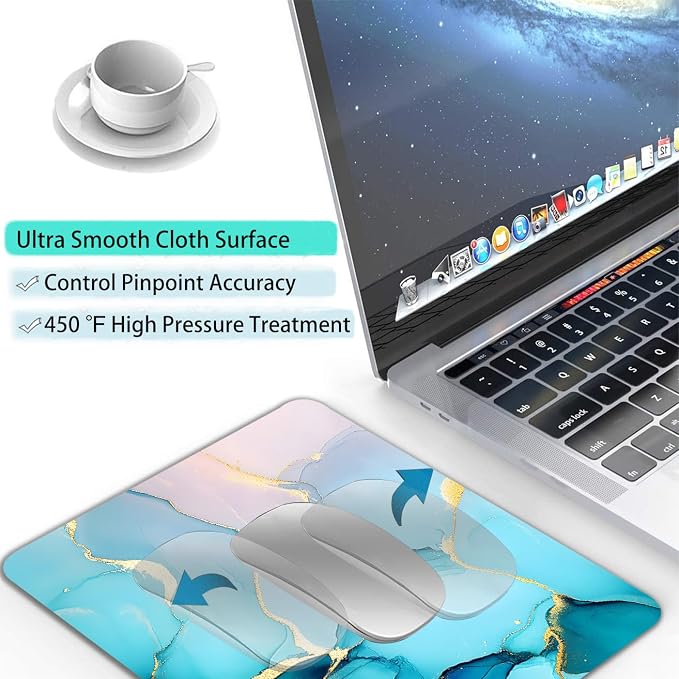 Golden Textured Teal Marble Custom Mouse Pad - Image 4