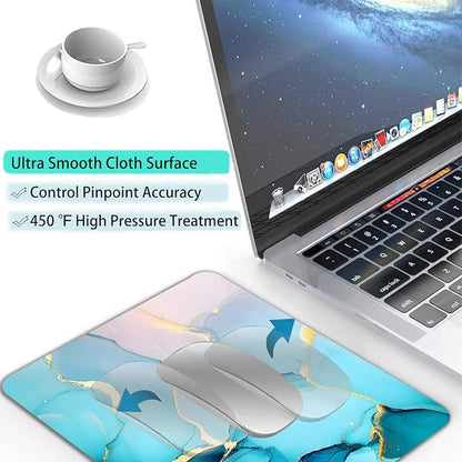 Golden Textured Teal Marble Custom Mouse Pad - Image 4