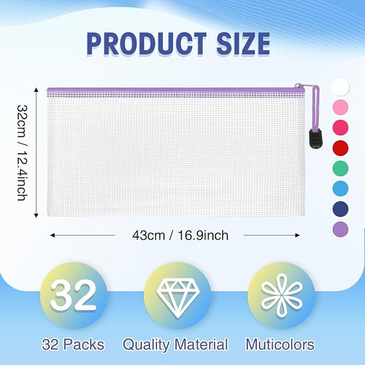 Jetec 32 Pcs Mesh Zipper Bags Toy Storage Bikini Organizer Bag Bolsas Para - Image 2