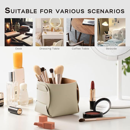 2-Pack Cork Leather Makeup Brush Holder Organizer - Image 5
