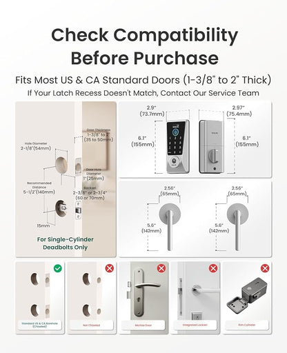 DESLOC Smart Lock D110 Plus, WiFi Fingerprint Smart Front Door Lock - Image 8