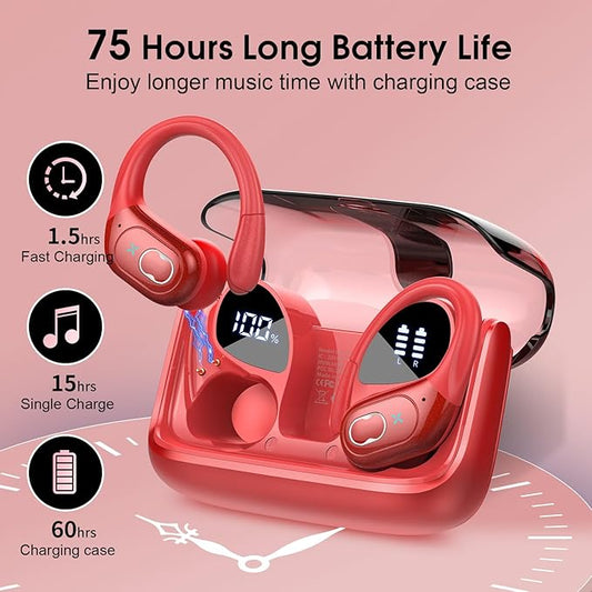 Wireless Earbuds 75hrs Bluetooth 5.4 Headphone Sport, 2025 Bluetooth Earbuds - Image 2