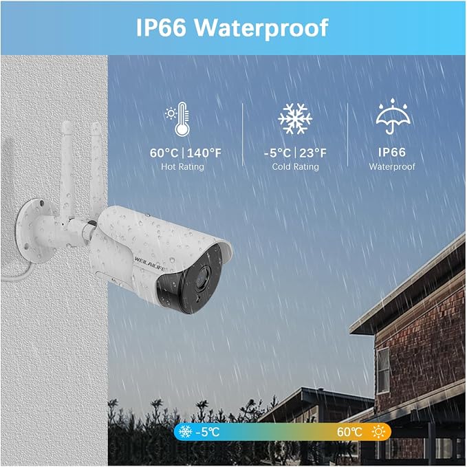 WEILAILIFE 【2-Way Audio】 Outdoor Wireless Security Camera System, Wireless DVR - Image 9