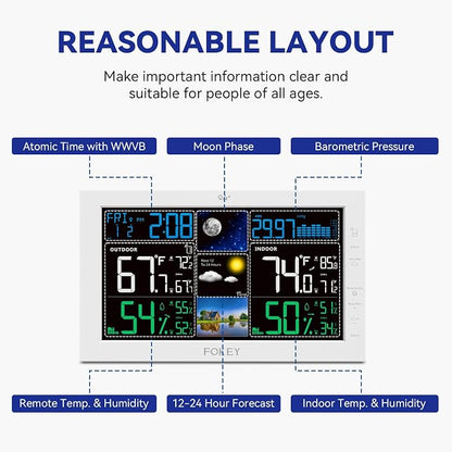 Weather Station Wireless Indoor Outdoor, Indoor Outdoor Thermometer Wireless - Image 4