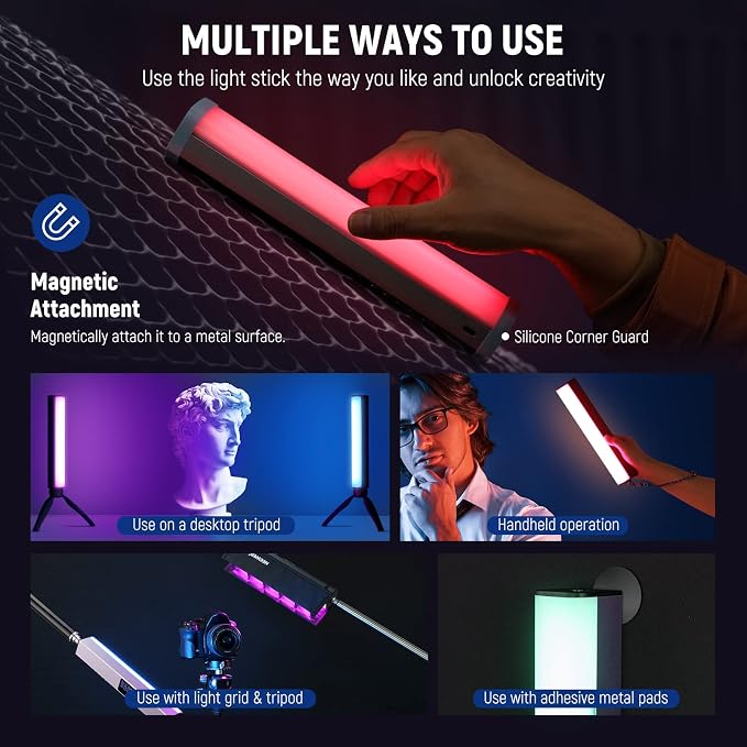 NEEWER RGB LED Video Light Stick, Touch Bar&APP Control, Magnetic Handheld - Image 5