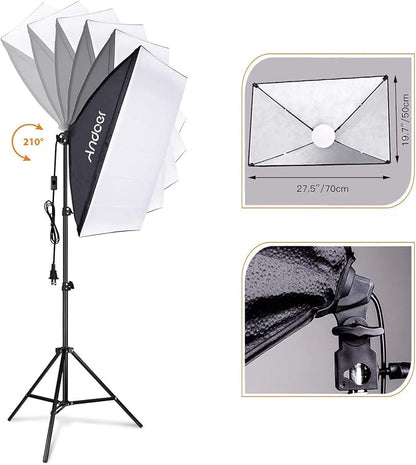 Andoer Studio Photography Light kit Softbox Lighting Set - Image 4
